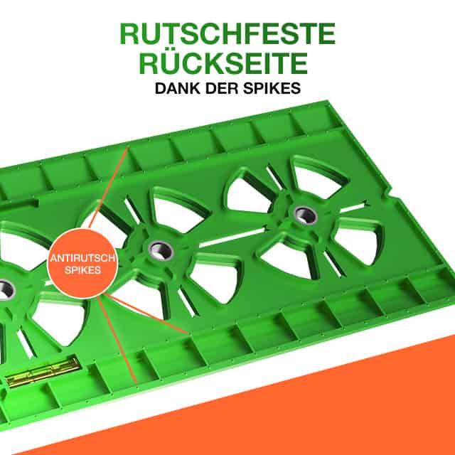 Bohrschablone Steckdosen mit Antirutsch Rückseite