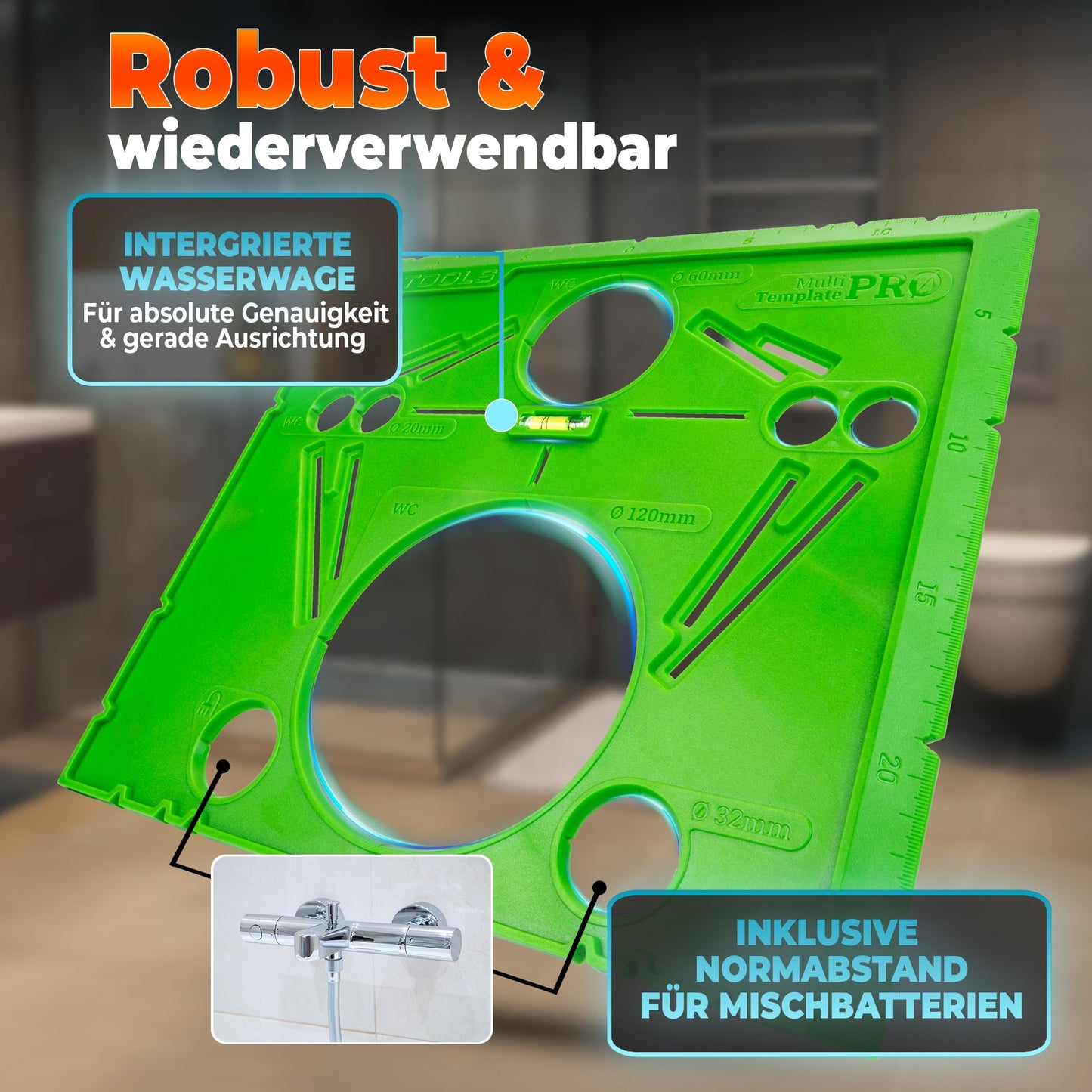 WC Fliesen Trockenbau Schablone